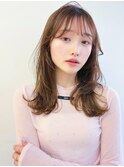 オリーブベージュショートミニボブグレージュブリーチレイヤー