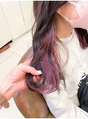 横浜ラベンダーピンク見せるインナーカラーミディアム【横浜】k
