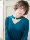 mod's天神/チョコレートブラウンハイライト小顔抜け感ショートa