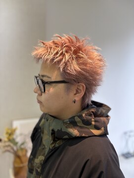 オルヴァ(Orva) スパイキーショート×ピンクベージュ[藤沢/メンズブリーチ]
