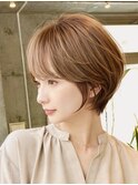 40代50代60代前下がりショートボブ/前髪あり/髪質改善/渋谷