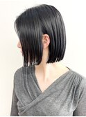 【松戸 アイダ】切りっぱなしボブ/黒髪ボブ/前髪無し/ラインボブ