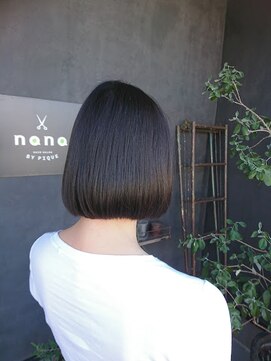 ナナ バイ ピケ(nana by pique) 扱いやすさNO.1ボブ/クラシカルボブ/暗髪/切りっぱなし/20代30代