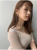 natural straight×orange beige