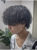 ツイストスパイラルパーマ×メンズツーブロックマッシュウルフ