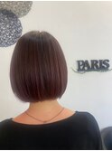 グラデーションっぽい赤系カラー×カット美スタイルカット