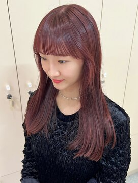 ルル 表参道(lulu.) 赤髪/レッドカラー/ダブルカラー/切りっぱなし/フルバング