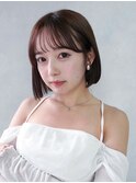 美髪ボブミディアム韓国ヘア顔周りレイヤー_F30574