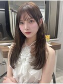 【中村珠梨】ベージュ/ダブルカラー/シースルーバング