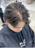 メンズハイライトバレイヤージュブリーチカットセンターパート