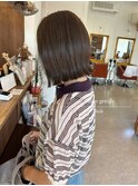 ナチュラル＊オリーブグレージュ×切りっぱなしボブ