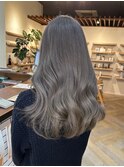 アッシュグレーケアブリーチハイトーンカラー冬カラー透明感