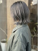 ニコリヘアワークス(nicori hair works)&nbsp;ボブ×ハイトーン×グレージュ1