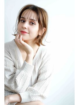 ムウ 難波(MOU) ボブクールショート前髪イメチェンピンクベージュ30代40代50代