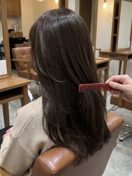 エミュー 大船店(emue) 大船ワンカラーブリーチなしダブルカラーオリーブブラウンカラー