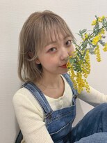 ファースト 仙台店(first) 大人かわいい小顔ショートボブ・ミルクティーベージュ