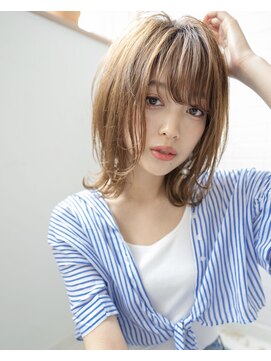 サングース(Sungoose) 韓国風ミディ＃前髪くびれイメチェンラベンダーカラー