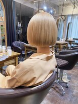 ミエルヘアーエスト 新宿店(mielhair est)&nbsp;ショートボブ×ミルクティーベージュ【新宿】