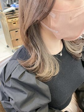 ネオリーブアイム 横浜西口店(Neolive aim) 韓国風 ホワイトベージュのインナーカラー【横浜】w