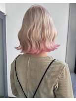 ジーナ バイ アルティナ(Dina by artina)&nbsp;ピンクブロンド_波巻き_バイカラー_