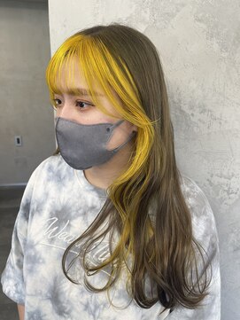 スリーバイベルベット(THREE...by velvet) イエロー×ベージュ