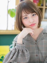 カバーヘア ブリス 志木南口駅前店(COVER HAIR bliss)&nbsp;斜めバングカーキアッシュ小顔ミディアムボブc5志木20代30代40代