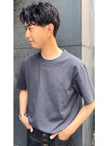 アッドバイケーツー 心斎橋(add by k-two Men's)&nbsp;ジェントルショート×ニュアンスパーマ/メンズカット/黒髪