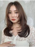 毛先ワンカールレイヤーカット20代30代40代くびれヘア大人可愛い