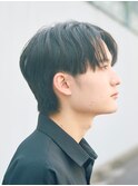 パーマなし メンズマッシュ マッシュショート　黒髪　韓国風