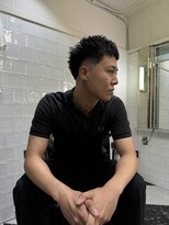 メリケンバーバーショップ フクオカ(MERICAN BARBERSHOP FUK)&nbsp;べリーショートダークアッシュニュアンスパーマ韓国マッシュ