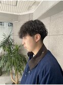 刈り上げマッシュ×波巻きパーマ