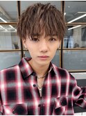 20代30代メンズスパイラルパーマワイルドオシャレ感アッシュ