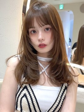 サイン 渋谷(SIGN) 韓国ヘアハッシュカットレイヤーカットベージュブリーチ無し