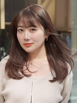 ノイ 銀座(noi) 顔周りレイヤーカットくびれヘアミルクティーベージュカラー