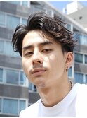 渋谷センターパートルーズパーマシャドウパーマ波巻きパーマ緩め