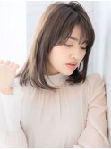艶髪*透明感*ラベンダーグレージュ*ミディアムレイヤー*白髪染め