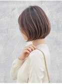 くびレイヤーエモージュグレージュカラーくびれショート【立川】