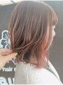 【LauLau  竹内】人気の大人ベルボブにインナーカラーピンク