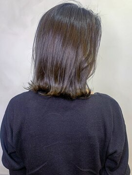 オースト ヘアー ステラ 新宿店(Aust hair Stella) 秋色ディープブルージュ×外ハネセミディ　K