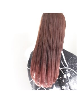 デコヘアーフラッペ(DECO HAIR frappe) ピンクレッドのグラデーションカラー