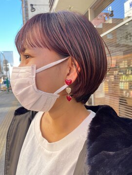 バルス(BLS) 丸みショート×カシスピンク【藤枝/髪質改善/デザインカラー】