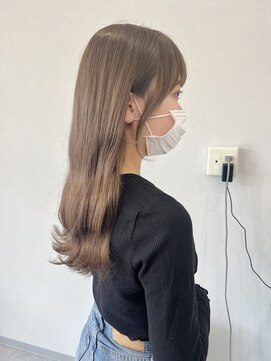 アネラ(Anela) 顔まわりカットブリーチなしミルクティーベージュ【平井】