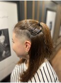 【銀座美容室】【銀座理容室】隠れツーブロック×ハーフアップ