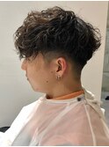 波巻きパーマメンズヘアメンズマッシュ波巻きスパイラルパーマ