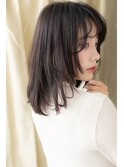 アッシュブラック前下がりレイヤー姫カット308X川口20代30代40代