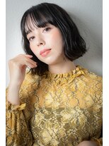 カバーヘア ブリス 上尾西口店(COVER HAIR bliss)&nbsp;□シースルーバング黒髪外ハネボブウルフ315★上尾20代30代40代