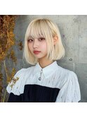 1黒髪ボブルフネビージュ小顔ワンレンダークアッシュ