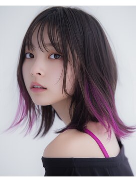 ヘッドライト アカデミー 渋谷店(HEADLIGHT ACADEMY) 【デザインカラー】インナーパープル×ボブ