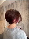 インナーカラーで可愛いを仕込む大人ショート/ピンク/ブリーチ