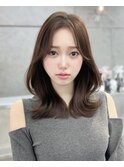 小顔似合わせ愛されナチュラルカール美髪艶感マロンベージュ